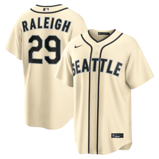 Cal Raleigh Seattle Mariners Alternate Jersey - Cream