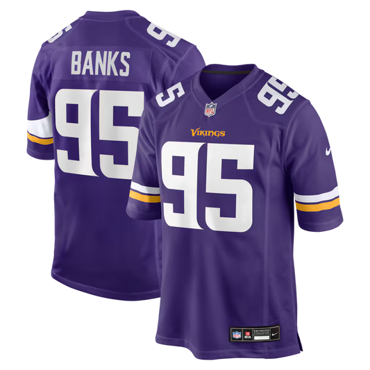 Caleb Banks Minnesota Vikings 2026 NFL Draft First Round Pick No. 18 Jersey - Purple