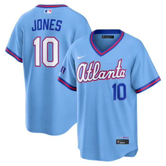 Chipper Jones Atlanta Braves 2026 City Connect Stadium Jersey - Powder Blue