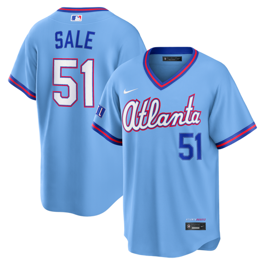 Chris Sale Atlanta Braves 2026 City Connect Stadium Jersey - Powder Blue