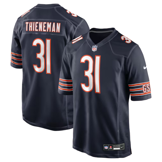 Dillon Thieneman Chicago Bears 2026 NFL Draft First Round Pick No. 25 Jersey - Navy