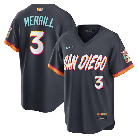 Jackson Merrill San Diego Padres 2026 City Connect Stadium Jersey - Obsidian