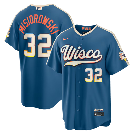Jacob Misiorowski Milwaukee Brewers 2026 City Connect Stadium Jersey - Mineral Blue