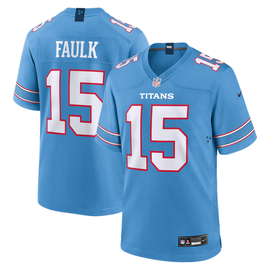 Keldric Faulk Tennessee Titans 2026 NFL Draft First Round Pick No. 31 Jersey - Light Blue