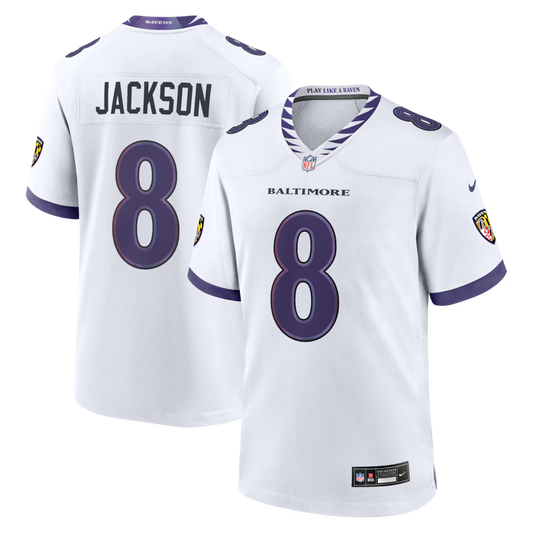 Lamar Jackson Baltimore Ravens Jersey - White