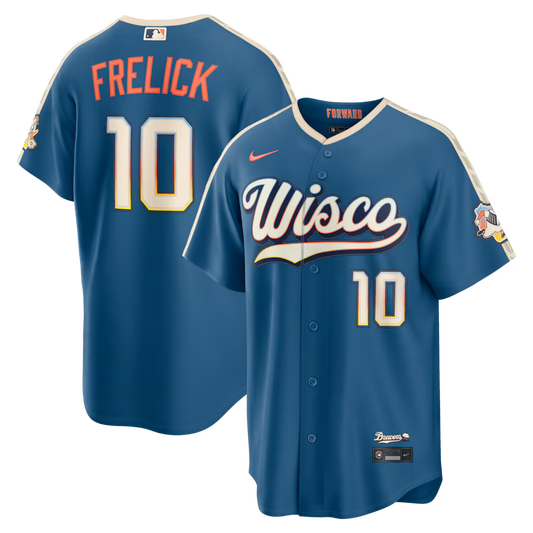 Sal Frelick Milwaukee Brewers 2026 City Connect Stadium Jersey - Mineral Blue