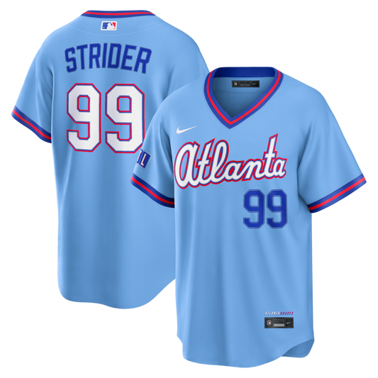 Spencer Strider Atlanta Braves 2026 City Connect Stadium Jersey - Powder Blue