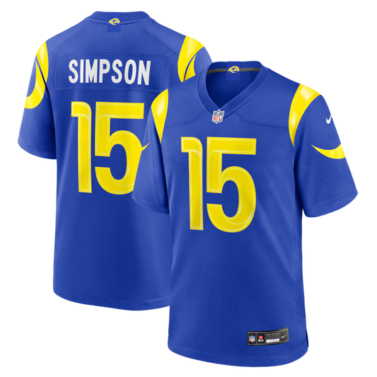 Ty Simpson Los Angeles Rams 2026 NFL Draft First Round Pick No. 13 Jersey - Royal