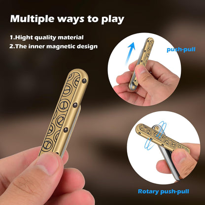 Metal Fidget Slider – PushBar Magic EDC with Zinc Alloy Stress Relief Tool