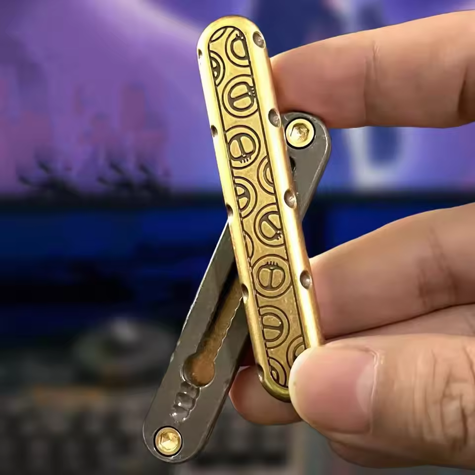 Metal Fidget Slider – PushBar Magic EDC with Zinc Alloy Stress Relief Tool