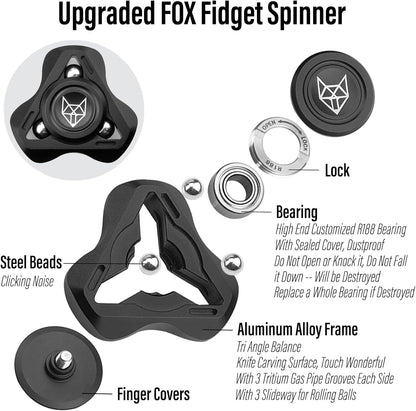 Metal Fidget Spinner – Helix Turbo with Torpedo Design with Detachable Parts High Spin EDC