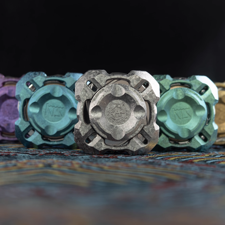 Metal Fidget Spinner – Nebula in Gyre M4 Mortise & Tenon with Four-Leaf Linkage