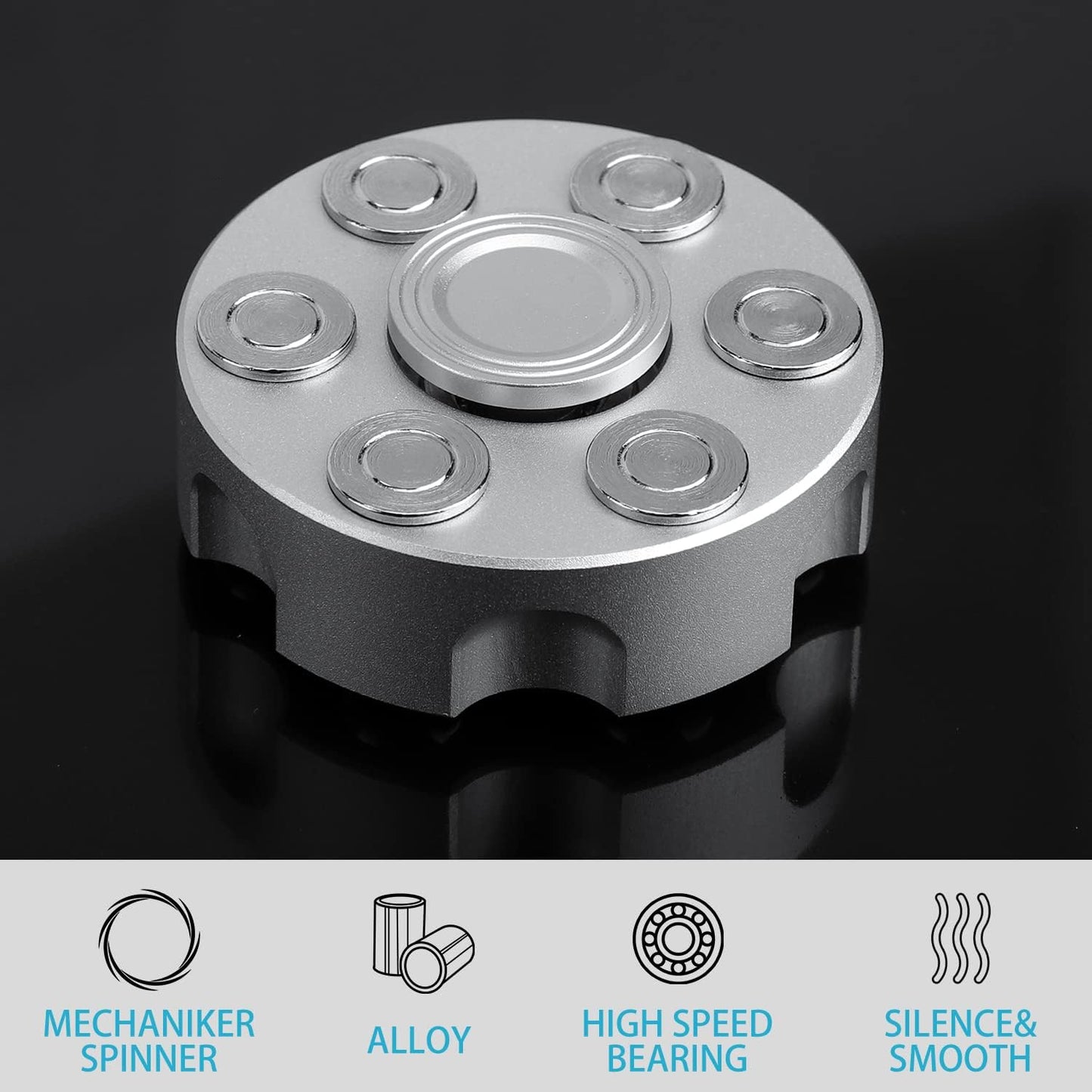 Metal Fidget Spinner – Spin Chamber Revolver with EDC Stress Relief Toy