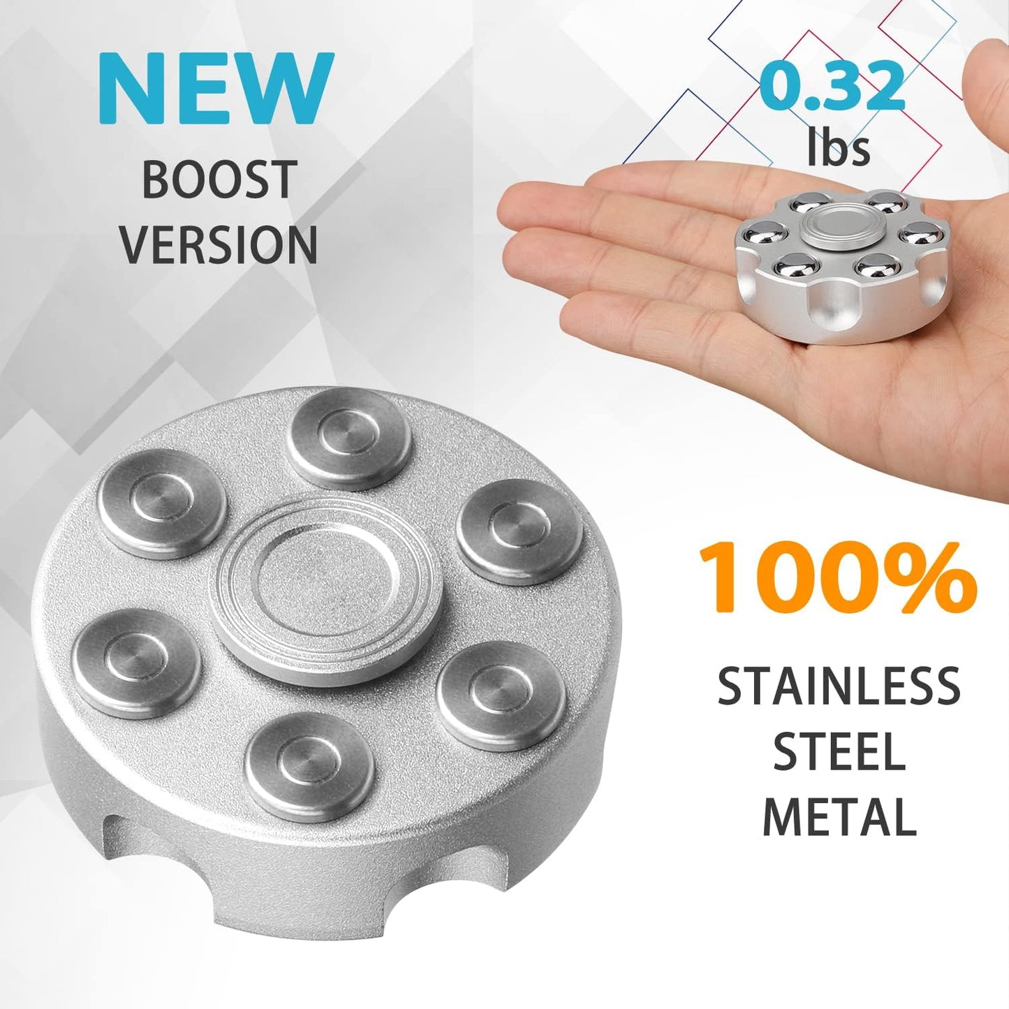 Metal Fidget Spinner – Spin Chamber Revolver with EDC Stress Relief Toy