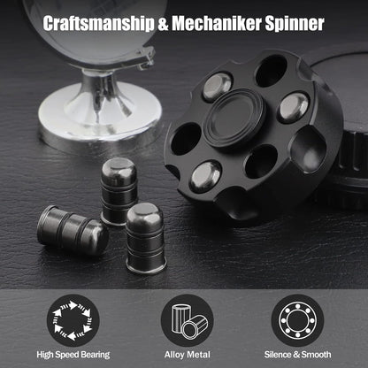 Metal Fidget Spinner – Spin Chamber Revolver with EDC Stress Relief Toy