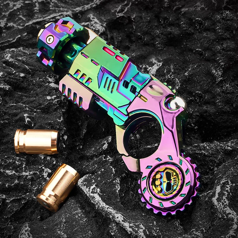 Metal Fidget Spinner – Toy Blaster Soft Bullet Launcher for Desk Breaks, Collecting