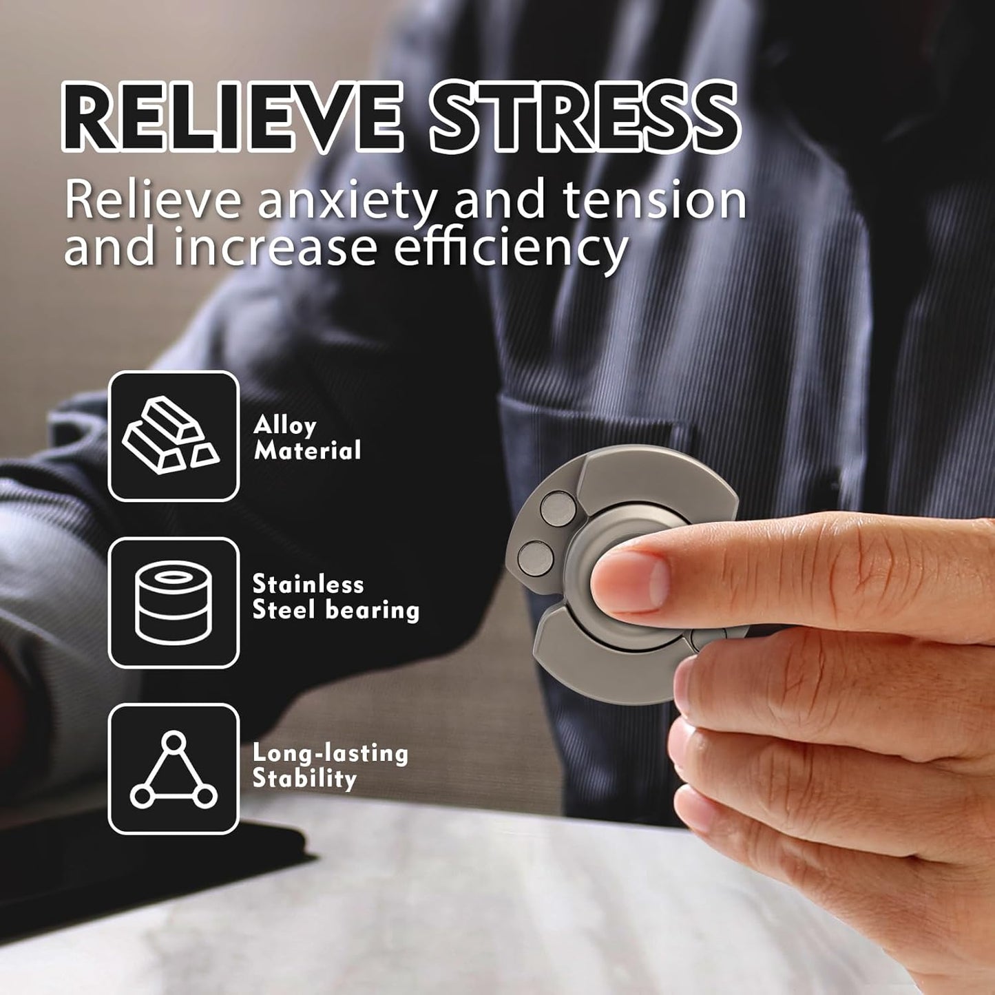 Metal Fidget Spinner – TripleFlow 3-in-1 with Multi-Function EDC Focus Tool