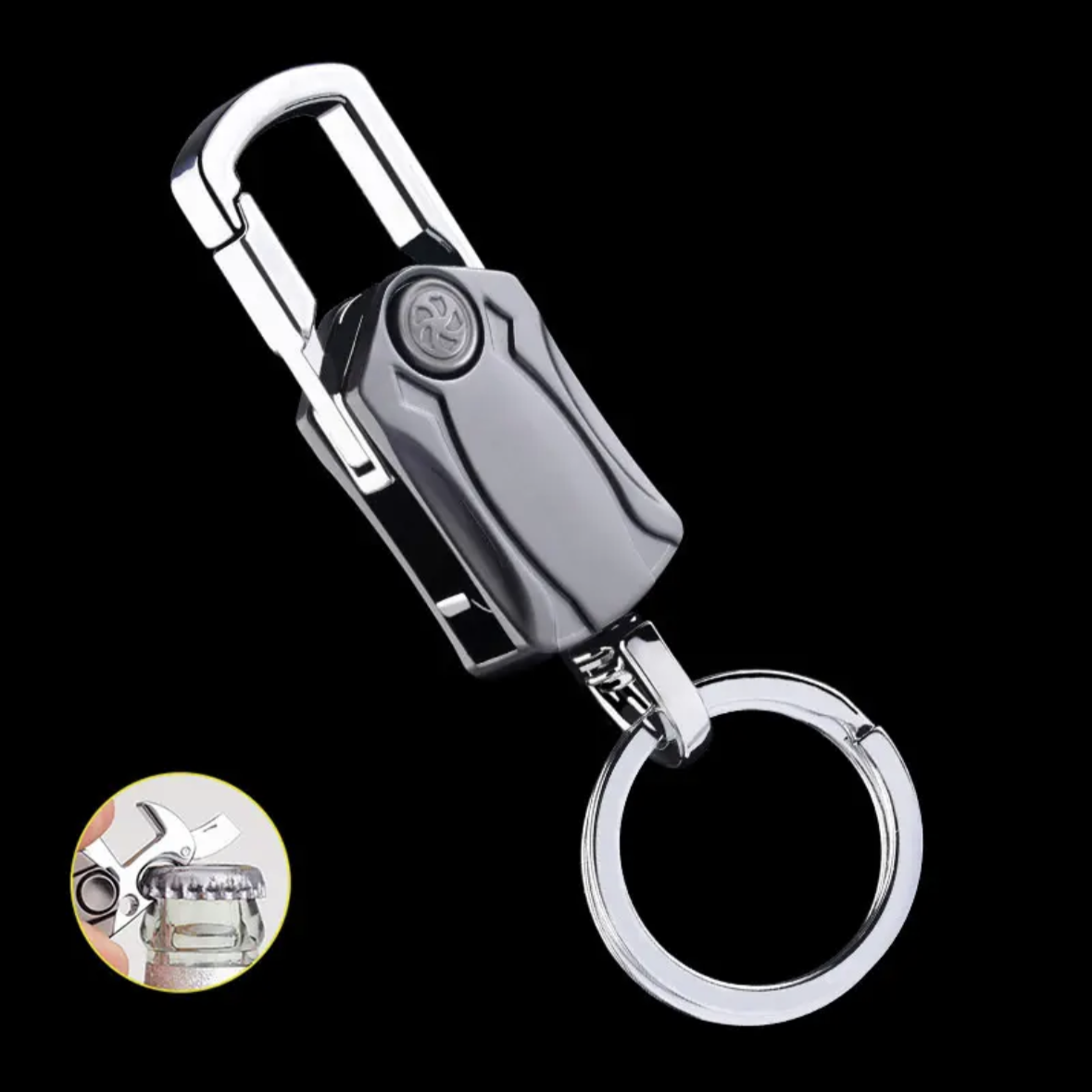 Metal Fidget Spinner – UniKey EDC Car Keychain Multi-Tool with Box Cutter, & Phone Stand