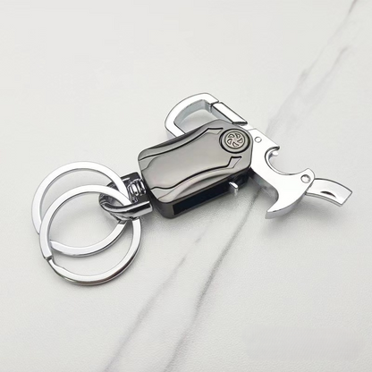 Metal Fidget Spinner – UniKey EDC Car Keychain Multi-Tool with Box Cutter, & Phone Stand