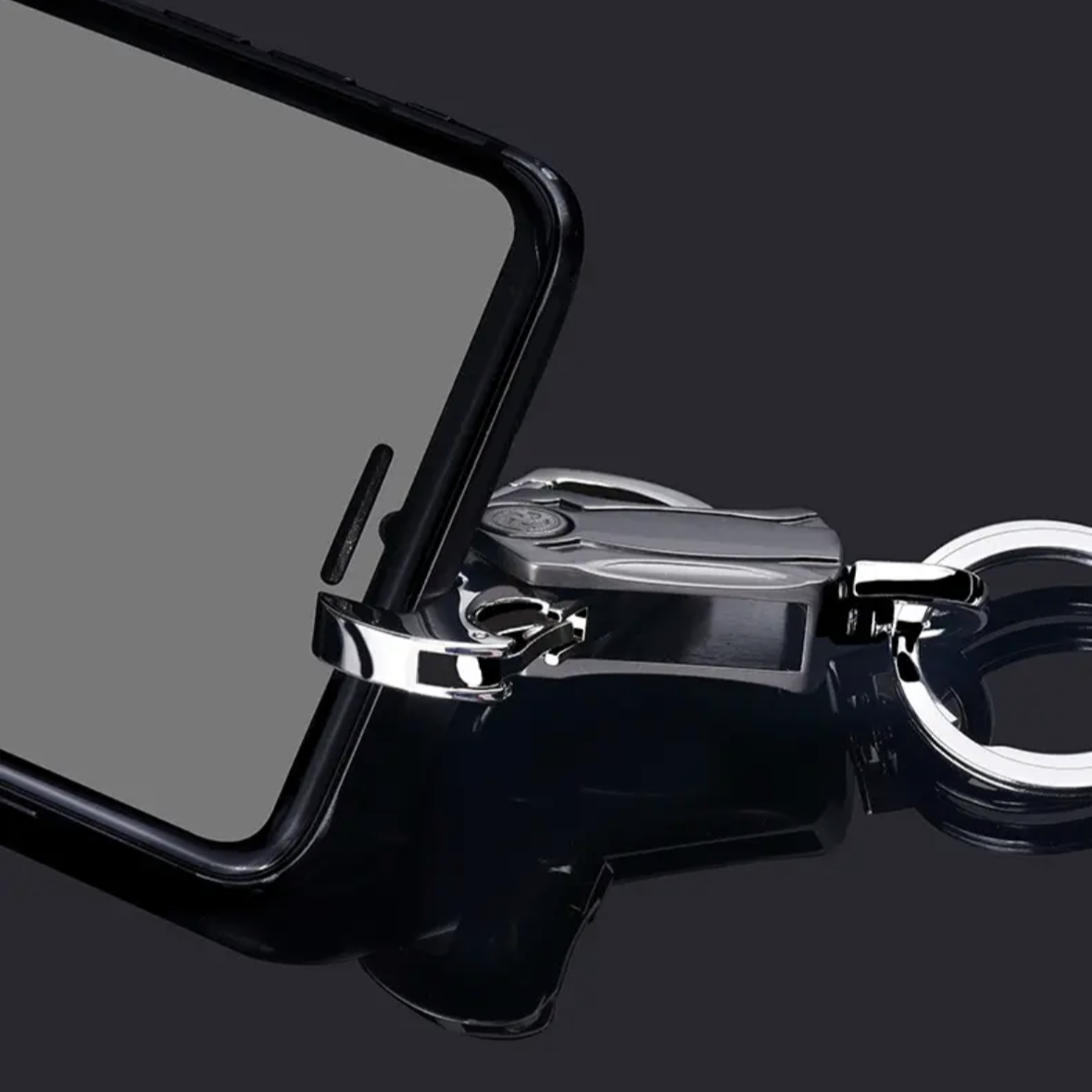 Metal Fidget Spinner – UniKey EDC Car Keychain Multi-Tool with Box Cutter, & Phone Stand