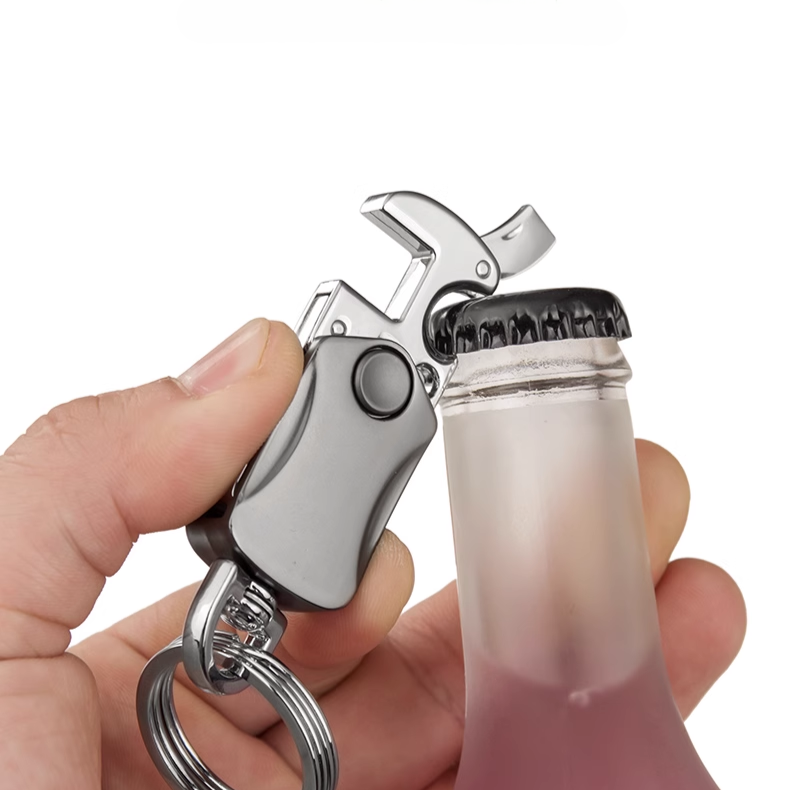Metal Fidget Spinner – UniKey EDC Car Keychain Multi-Tool with Box Cutter, & Phone Stand