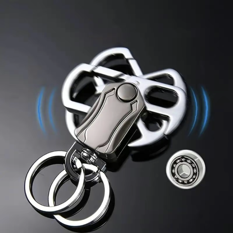 Metal Fidget Spinner – UniKey EDC Car Keychain Multi-Tool with Box Cutter, & Phone Stand