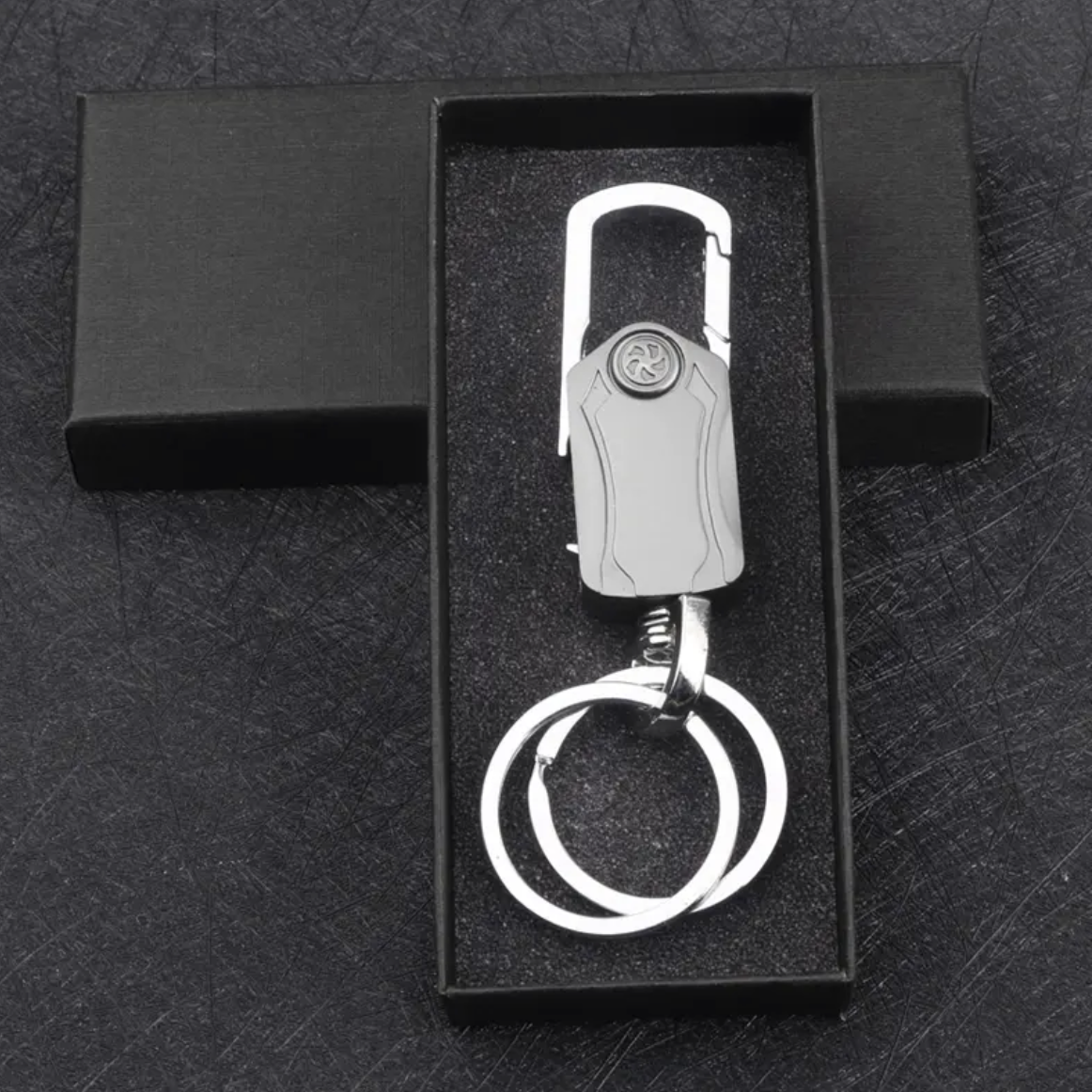 Metal Fidget Spinner – UniKey EDC Car Keychain Multi-Tool with Box Cutter, & Phone Stand