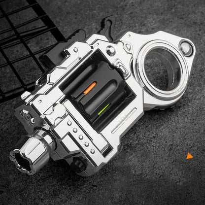 Metal Fidget Toy – Pocket Flash Alloy Revolver Gun with LED Light EDC with Soft Darts