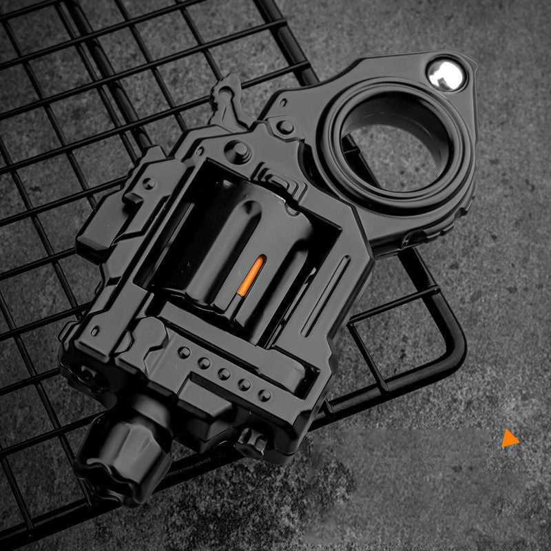 Metal Fidget Toy – Pocket Flash Alloy Revolver Gun with LED Light EDC with Soft Darts