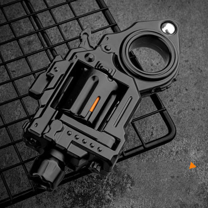 Metal Fidget Toy – Pocket Flash Alloy Revolver Gun with LED Light EDC with Soft Darts