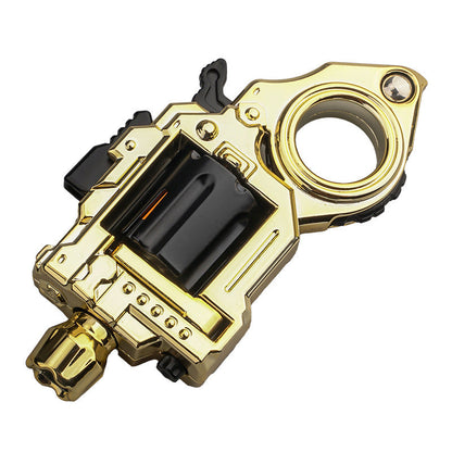 Metal Fidget Toy – Pocket Flash Alloy Revolver Gun with LED Light EDC with Soft Darts