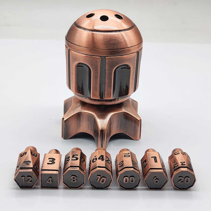 Metal Fidget Toy – RocketDice Rotating Dice Set with Zinc Alloy Bullet-Inspired EDC