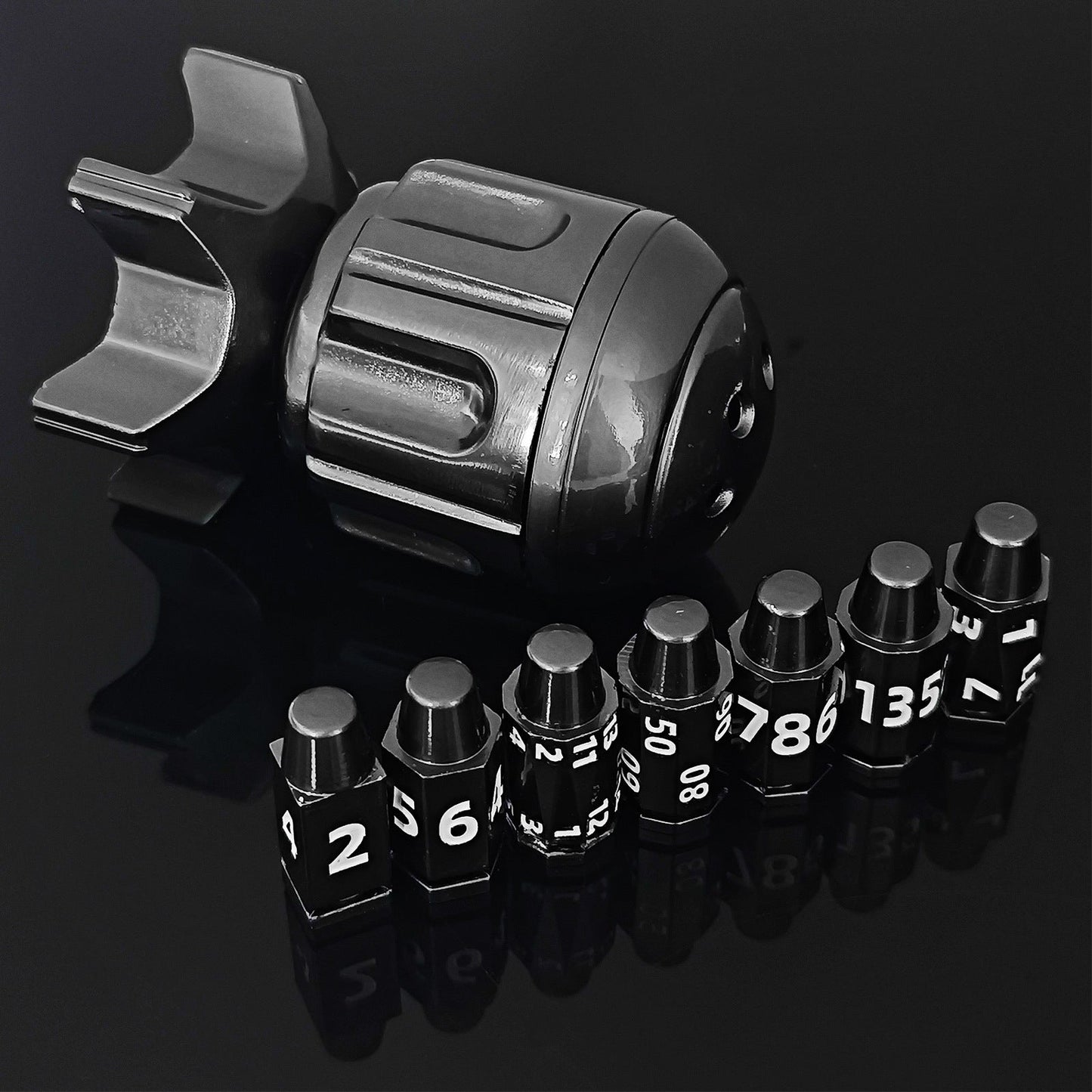 Metal Fidget Toy – RocketDice Rotating Dice Set with Zinc Alloy Bullet-Inspired EDC