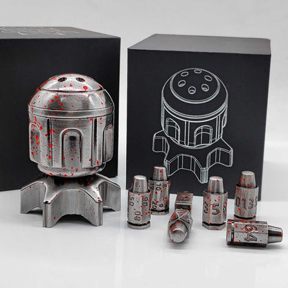 Metal Fidget Toy – RocketDice Rotating Dice Set with Zinc Alloy Bullet-Inspired EDC