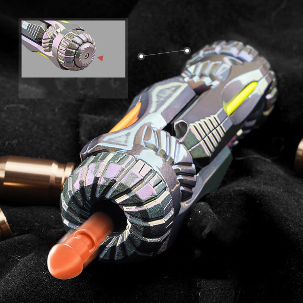Metal Fidget Toy – Vortex Blaster Mini Alloy EDC with Shell Ejection & Glow Strip Blaster