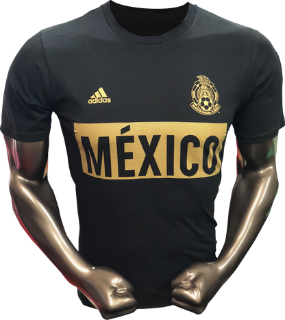ADIDAS MEXICO STRIPES BAR T-SHIRT-BLACK/GOLD