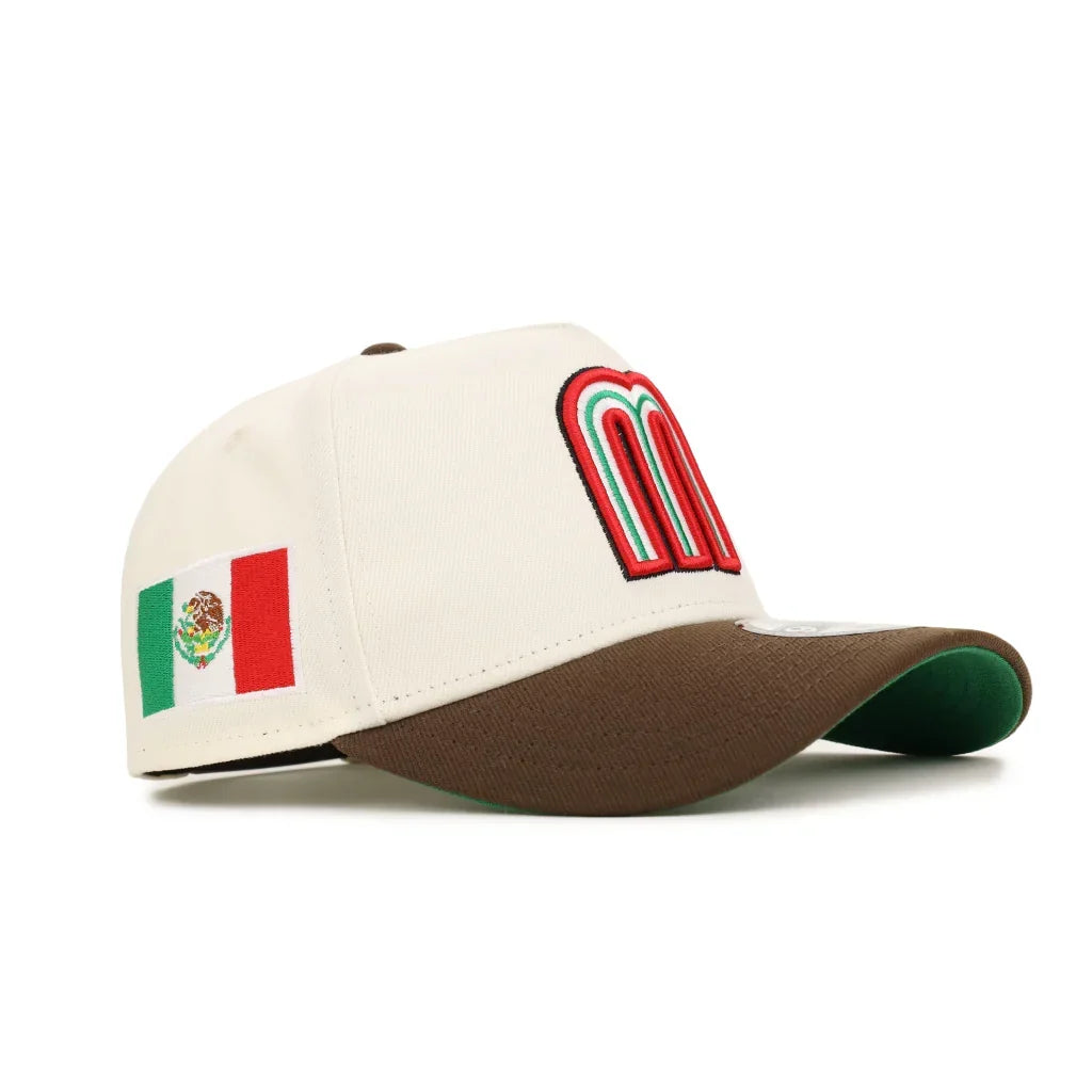 New Era Mexico WBC  9FORTY A-Frame Snapback Hat-Chrome/Walnut