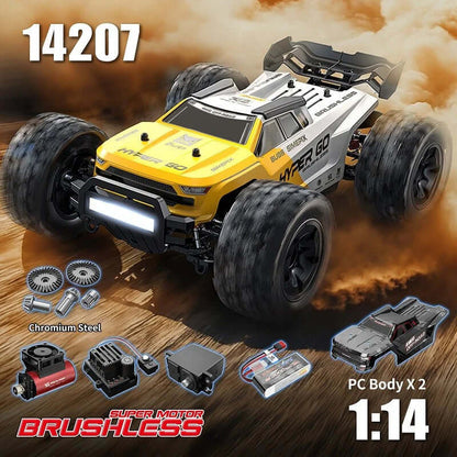 MJX Hyper Go 14207 1/14 Scale 4WD Brushless RC Car 53km/h High Speed Dual Shell RTR