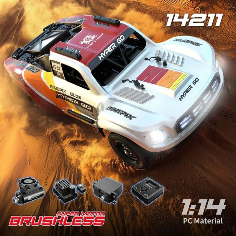 MJX Hyper Go 14211 1/14 Scale 4WD Brushless RC Car Truck 70km/h Alloy Off-Road Vehicle RTR