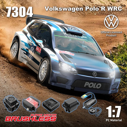 MJX Hyper Go 7304 Volkswagen Polo R WRC 1/7 Scale 4WD 4S Brushless Licensed RC Rally Car 60km/h RTR