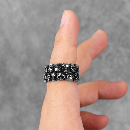 Multi Skull Ring – Carving Gothic Punk Biker for Alternative Styling, Collecting