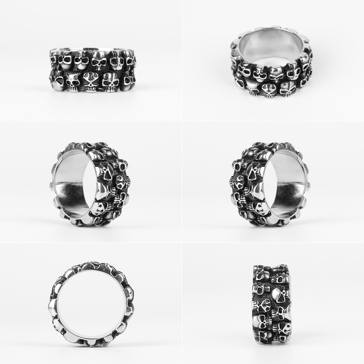 Multi Skull Ring – Carving Gothic Punk Biker for Alternative Styling, Collecting