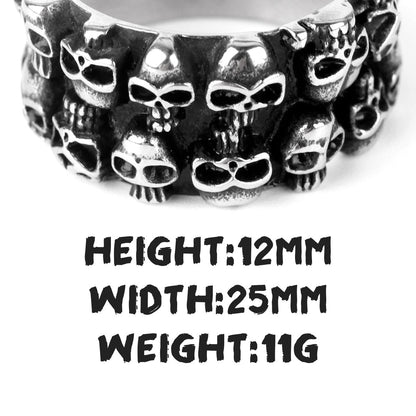 Multi Skull Ring – Carving Gothic Punk Biker for Alternative Styling, Collecting