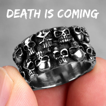 Multi Skull Ring – Carving Gothic Punk Biker for Alternative Styling, Collecting