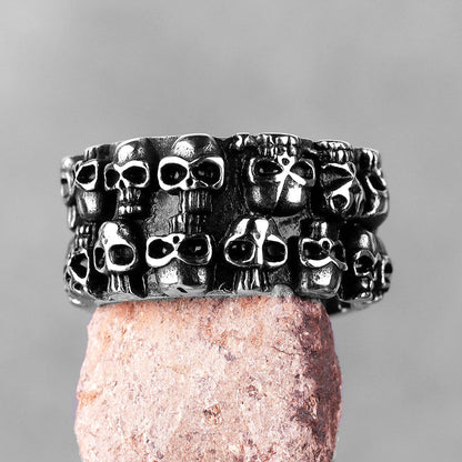 Multi Skull Ring – Carving Gothic Punk Biker for Alternative Styling, Collecting