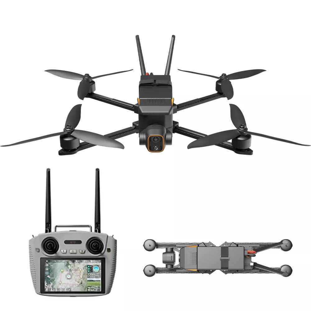 MX330T 10-inch FPV Drone 2K Dual-Light Thermal Imaging 20KM GPS 3KG Payload RTK AI Tracking Folding Quadcopter