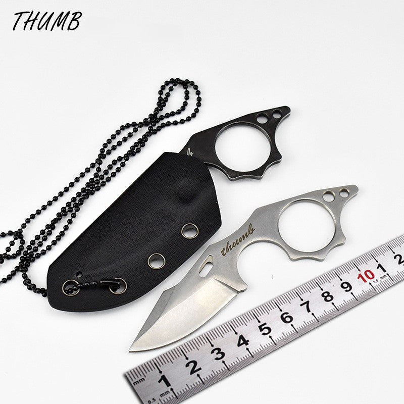 Neck Knife – THUMB Mini Fixed Blade with Skeleton Design EDC with Sheath