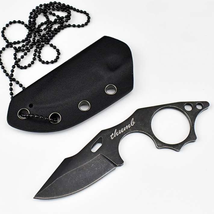 Neck Knife – THUMB Mini Fixed Blade with Skeleton Design EDC with Sheath