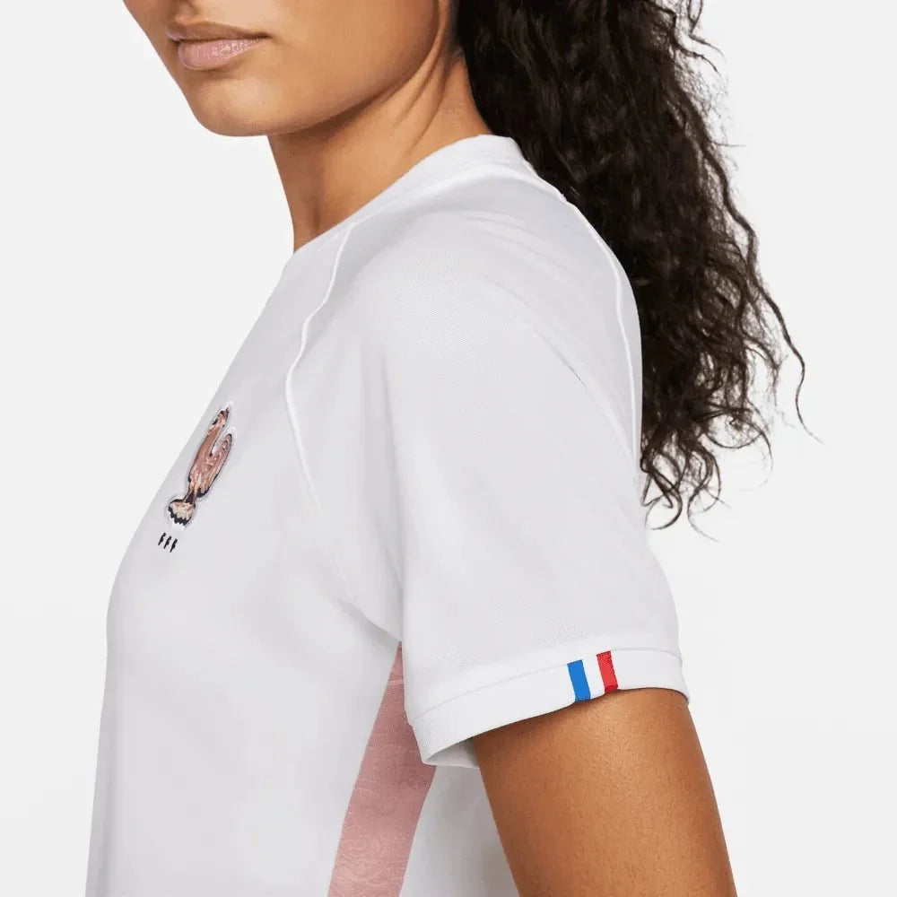 Nike France Women's EC22 Away Jersey - White-Pink Glaze