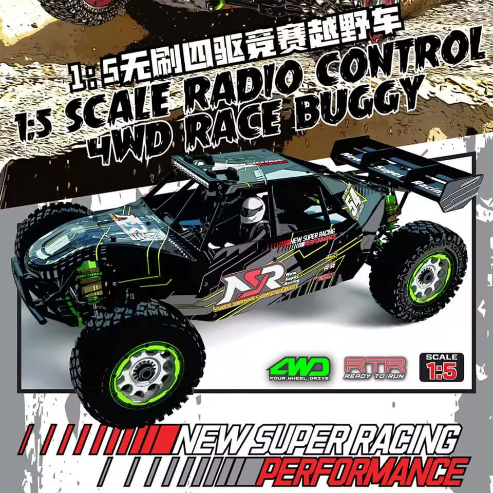 NSR 5XL-E 1/5 4WD 8S Brushless RC Car Off-Road Desert Truck Buggy Racing RTR